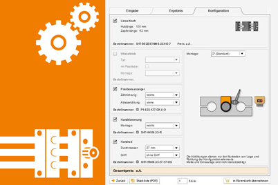 Konfigurator für Antriebstechnik